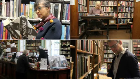 BBC (From top left, clockwise) Members Nad Fiorrucci, Angela Beaumont, Andrew Graham and librarian Jane Riley
