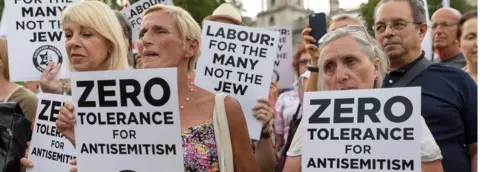 Getty Images Protest against anti-Semitism in Labour