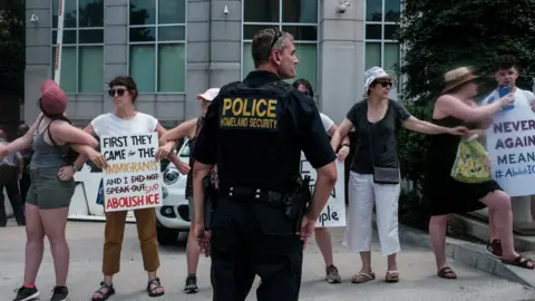 Reuters Abolish ICE protest in Washington DC on 16 July