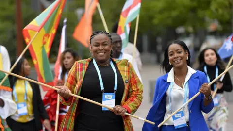 PA Media One Young World delegates in Belfast