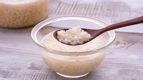 Promo_Link/Getty Images Amazake’s lumpy texture is due to small pieces of koji suspended in the liquid (Credit: Promo_Link/Getty Images)