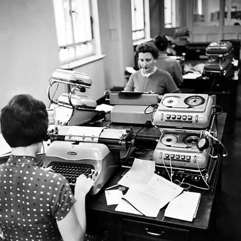 Getty Images Before word processors on personal computers sprang onto the scene, entire teams of typists were a common presence in offices (Credit: Getty Images)
