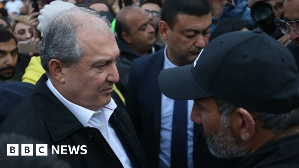 Armenia leader intervenes in protest against predecessor Armenia leader intervenes in protest against predecessor