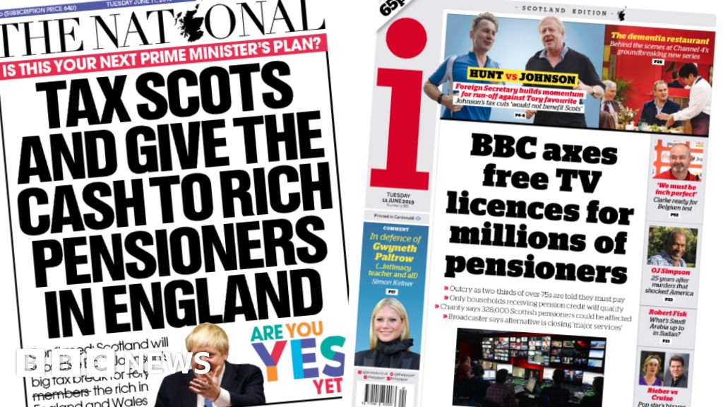 Tax rise plan and BBC scraps free OAP licences