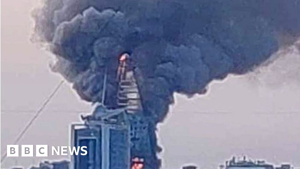 Landmark skyscraper in Khartoum engulfed in flames