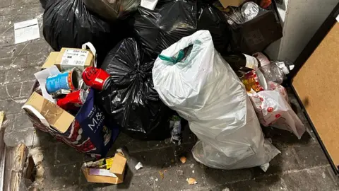 Rubbish piled up