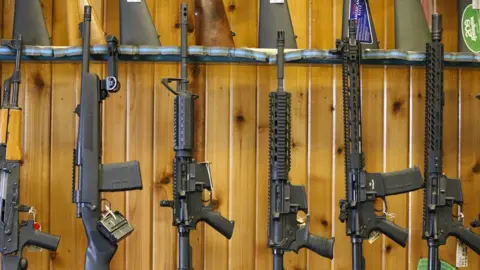 Getty Images Semi-automatic AR-15"s are for sale at Good Guys Guns ^ Range on February 15, 2018 in Orem, Utah