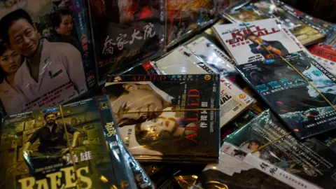 Getty Images Fake DVDs on sale in China