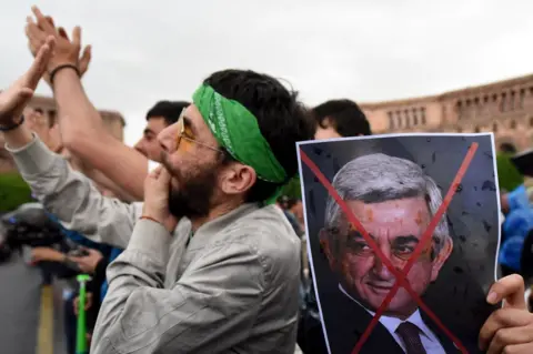 AFP Protesters in Yerevan, 19 April