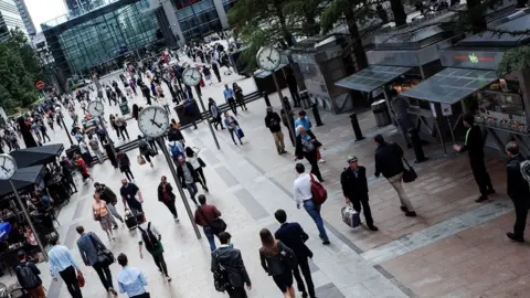 Getty Workers in Canary Wharf, London. The capital has witnessed a jobs boom in the last decade
