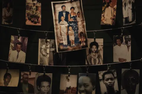 AFP Photographs of victims in the Kigali genocide memorial