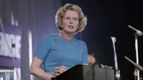 BBC Margaret Thatcher addressing National Conference of Young Conservatives in 1975