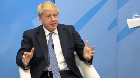 PA Boris Johnson speaking during a digital hustings on Wednesday