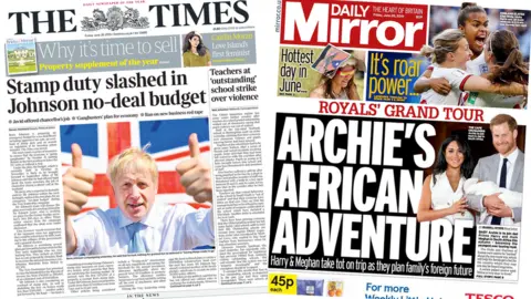The Times and Mirror front page