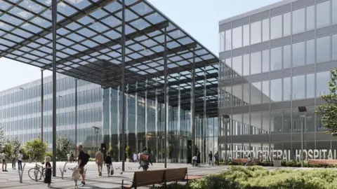 Office of the mayor of Watford Artist's impression of new entrance for Watford General Hospital