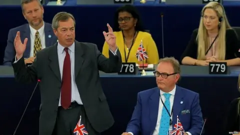 Reuters Nigel Farage speaking in the European Parliament