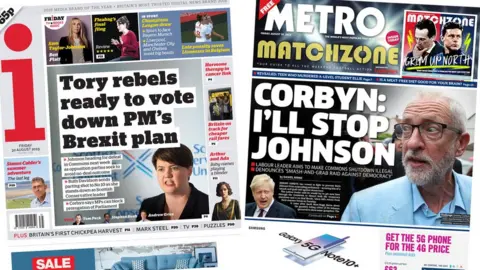 Front pages for 30 August 2019