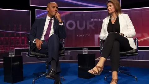 PA Media Chuka Umunna being interviewed by journalist Julia Hartley-Brewer