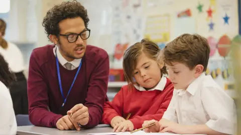 Getty Images Children and a teacher