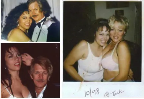 Treasure Brown Collage image shows two images of Treasure with Pistol, and Treasure with another performer in film camera shots