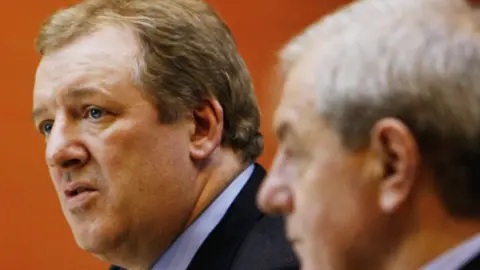 Jeff J Mitchell Walter Smith is unveiled by David Murray (L) as the new Rangers manager at their Murray Park training ground on January 10, 2007