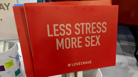 BBC Less stress more sex sign