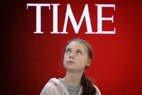 Fabrice Coffrini / AFP Swedish climate activist Greta Thunberg attends a session at the Congress centre during the World Economic Forum annual meeting in Davos.