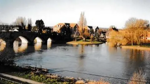 Ann Boater View of Chertsey Bridge in the 1980s