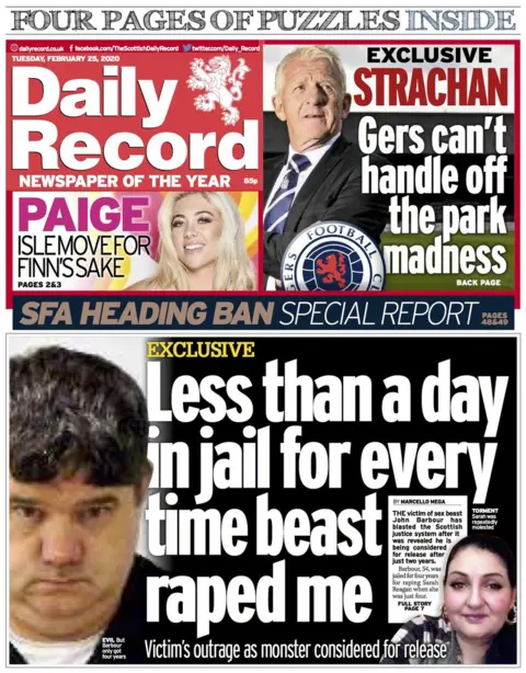 Daily Record front page