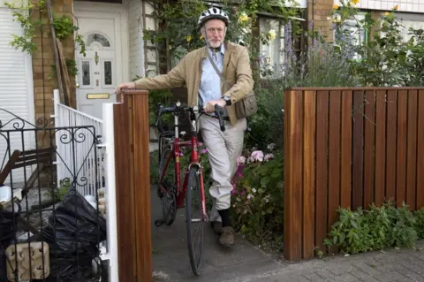 Getty Images Jeremy Corbyn with bike