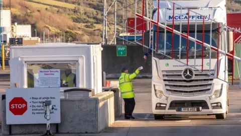 Getty Images Lorry at a port in Northern Ireland