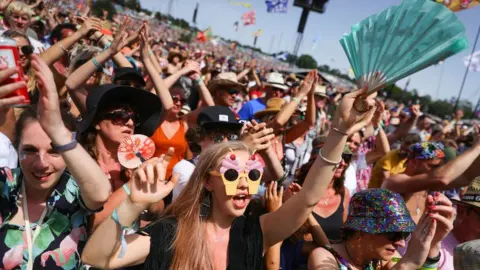 PA Media Glastonbury fans in 2019