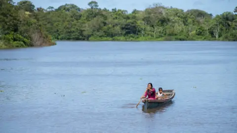 Goldman Environmental Prize Liz Chicaje Charuy paddles on the Ampiyacu river