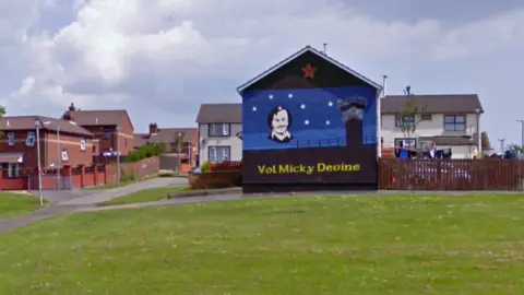 Google The incident took place near a mural of former INLA prisoner Michael Devine in the Galliagh area of Derry