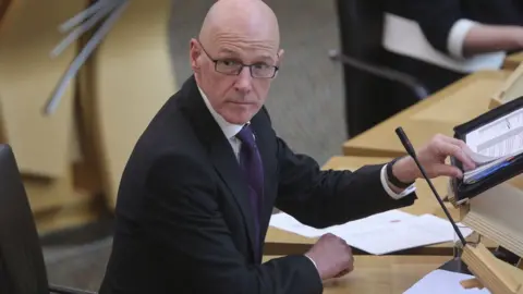 WPA Pool John Swinney Deputy First Minister and Cabinet Secretary for Covid Recovery, reacts during proceedings for the Coronavirus Extension and Expiry Bill