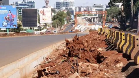 BBC/Peter Njoroge Nairobi's expressway under construction
