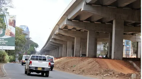 BBC/Peter Njoroge Nairobi Expressway under construction