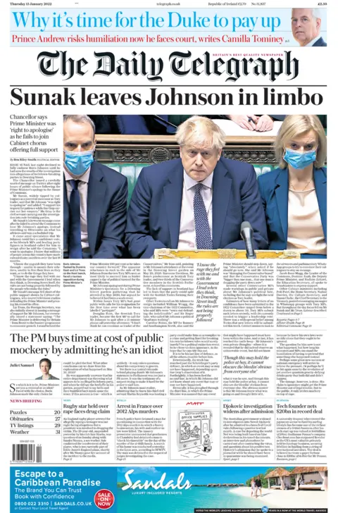 Daily Telegraph front page