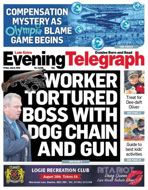 Dundee Evening Telegraph Dundee Evening Telegraph front page
