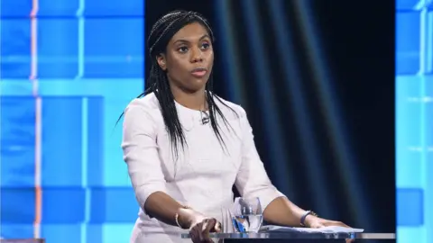 PA Media Kemi Badenoch on stage at a televised debate as part of the race to be the next Tory leader