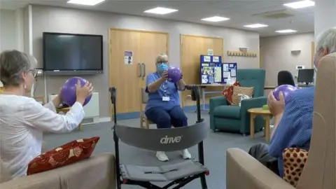 Stuart Ratcliffe/BBC Ball game in Cynthia Spencer Hospice, Northampton