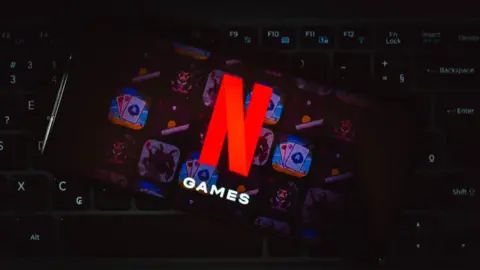 Getty Images Netflix Games logo on a mobile phone