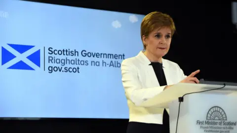 Getty Images Nicola Sturgeon at a Covid briefing