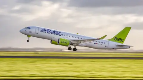 Getty Images Airbus A220 taking off