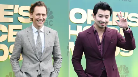 Getty Images Tom Hiddleston and Simu Liu at the People's Choice Awards on Sunday 19 February in California