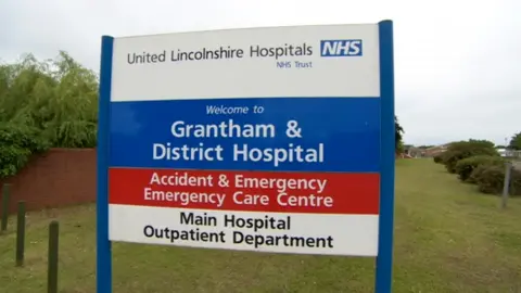 BBC Grantham and District Hospital sign