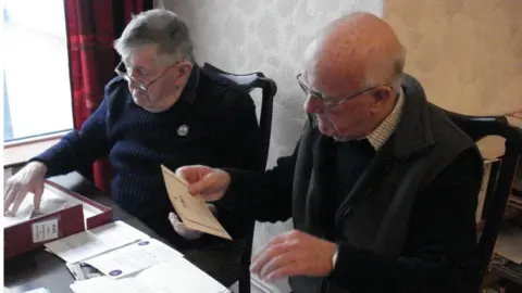 Kevin Phillips Peter Morgan Jones (right) researching the film