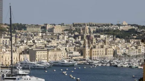 Getty Images The harbour of Valletta with the city in the background 