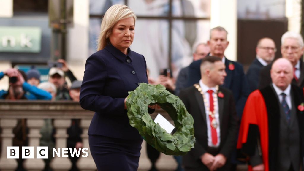 Michelle O’Neill first senior Sinn Féin figure to attend ceremony
