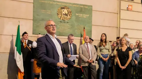 Paco Heras A plaque at the former monastery site pays tribute to both Christopher Columbus and Red Hugh O'Donnell who were both interred in its chapel